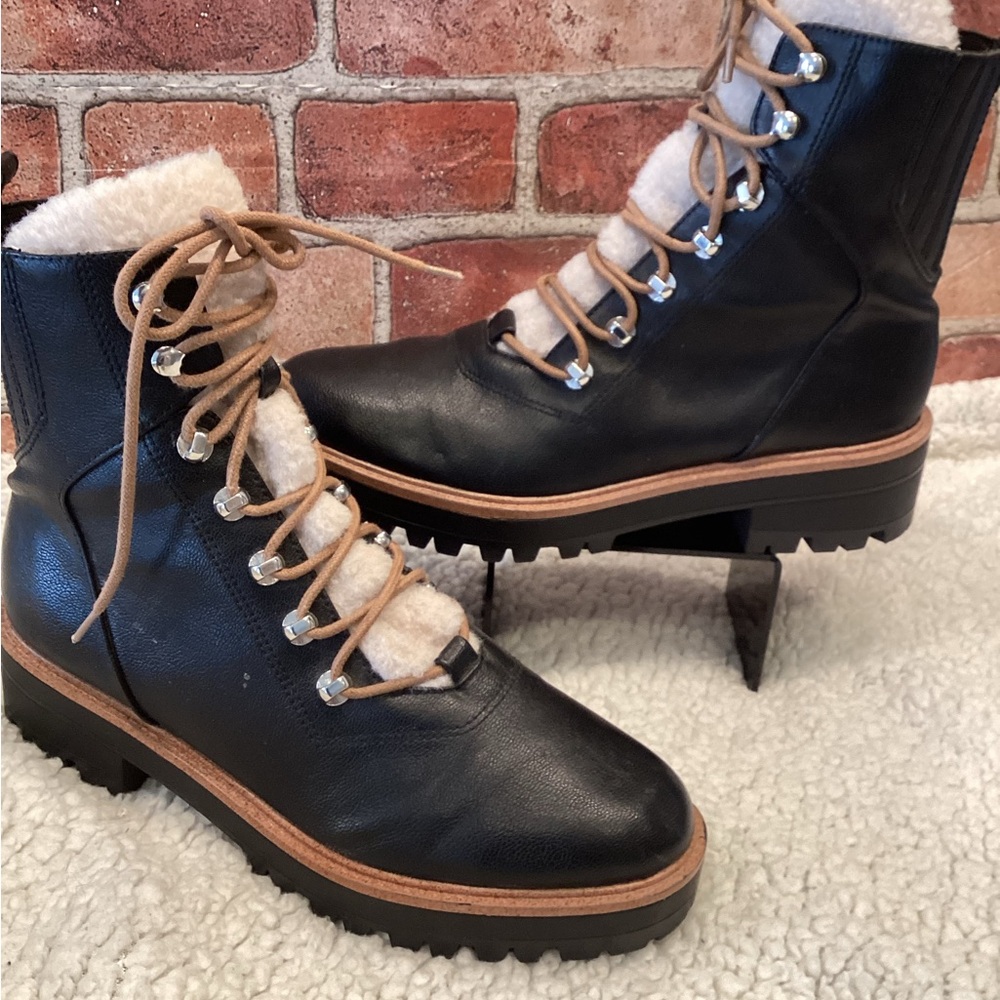 Nine West Ivani womens lace up combat winter boots size 9.5